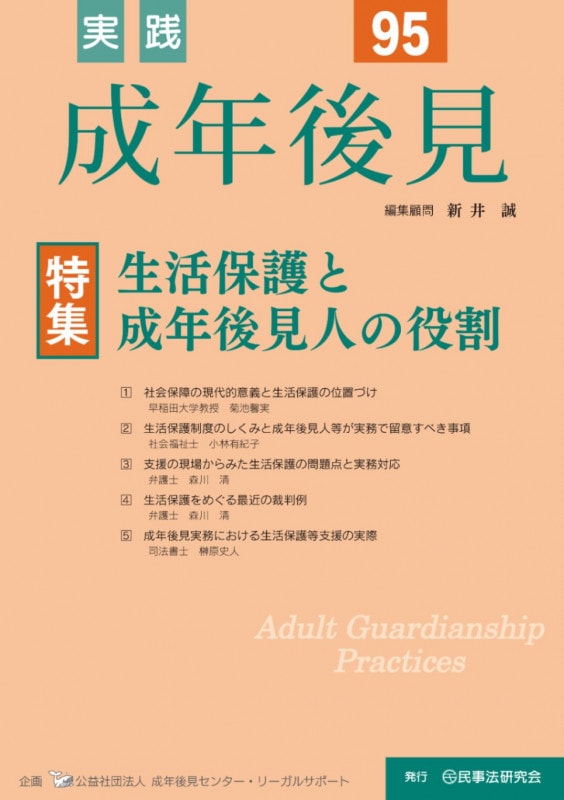 実践　成年後見　No.95　【特集】生活保護と成年後見人の役割